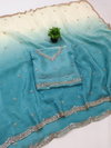 Ktd 3010 Shaded Gold Crush Beeds Work Saree Collections